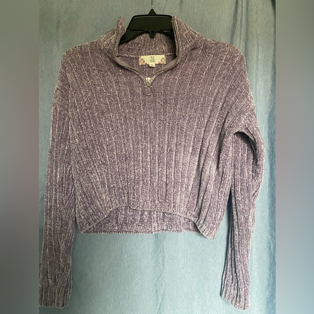 Pink Rose Soft Quarter Zip Jacket XS